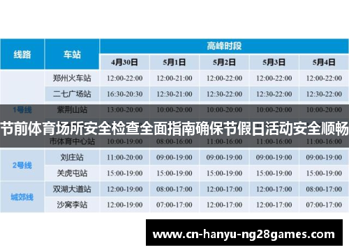 节前体育场所安全检查全面指南确保节假日活动安全顺畅
